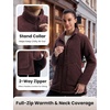 image:imagebaleaf Womens Long Fleece Jacket Full Zip Lightweight WarmthDark Brown