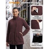 image:imagebaleaf Womens Long Fleece Jacket Full Zip Lightweight WarmthDark Brown