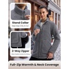 image:imagebaleaf Womens Long Fleece Jacket Full Zip Lightweight WarmthDark Gray