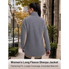 image:imagebaleaf Womens Long Fleece Jacket Full Zip Lightweight WarmthDark Gray
