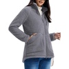 image:imagebaleaf Womens Long Fleece Jacket Full Zip Lightweight WarmthDark Gray