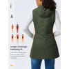 image:imagebaleaf Womens Long Quilted Vest Lightweight Warmth Fleece LinedArmy Green