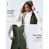 image:imagebaleaf Womens Long Quilted Vest Lightweight Warmth Fleece LinedArmy Green