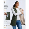 image:imagebaleaf Womens Long Quilted Vest Lightweight Warmth Fleece LinedArmy Green