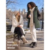 image:imagebaleaf Womens Long Quilted Vest Lightweight Warmth Fleece LinedArmy Green