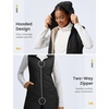 image:imagebaleaf Womens Long Quilted Vest Lightweight Warmth Fleece LinedBlack