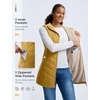 image:imagebaleaf Womens Long Quilted Vest Lightweight Warmth Fleece LinedBuckthorn Brown