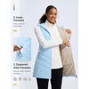 image:imagebaleaf Womens Long Quilted Vest Lightweight Warmth Fleece LinedCool Blue