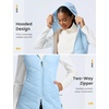 image:imagebaleaf Womens Long Quilted Vest Lightweight Warmth Fleece LinedCool Blue