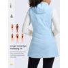 image:imagebaleaf Womens Long Quilted Vest Lightweight Warmth Fleece LinedCool Blue