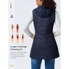 image:imagebaleaf Womens Long Quilted Vest Lightweight Warmth Fleece LinedNavy Blue