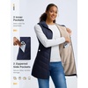 image:imagebaleaf Womens Long Quilted Vest Lightweight Warmth Fleece LinedNavy Blue