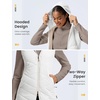 image:imagebaleaf Womens Long Quilted Vest Lightweight Warmth Fleece LinedStar White