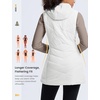 image:imagebaleaf Womens Long Quilted Vest Lightweight Warmth Fleece LinedStar White
