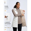 image:imagebaleaf Womens Long Quilted Vest Lightweight Warmth Fleece LinedStar White