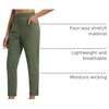 image:imagebaleaf Womens Pants Petite Travel Stretchy Work with Zip Pockets Slacks25army Green