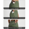 image:imagebaleaf Womens Pants Petite Travel Stretchy Work with Zip Pockets Slacks25army Green