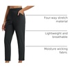 image:imagebaleaf Womens Pants Petite Travel Stretchy Work with Zip Pockets Slacks25black