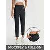 image:imagebaleaf Womens Pants Petite Travel Stretchy Work with Zip Pockets Slacks25black