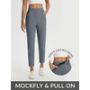 image:imagebaleaf Womens Pants Petite Travel Stretchy Work with Zip Pockets Slacks25dark Grey