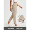 image:imagebaleaf Womens Pants Petite Travel Stretchy Work with Zip Pockets Slacks25khaki