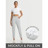 image:imagebaleaf Womens Pants Petite Travel Stretchy Work with Zip Pockets Slacks25light Grey