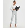 image:imagebaleaf Womens Pants Petite Travel Stretchy Work with Zip Pockets Slacks25light Grey