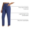 image:imagebaleaf Womens Pants Petite Travel Stretchy Work with Zip Pockets Slacks25navy Blue