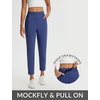 image:imagebaleaf Womens Pants Petite Travel Stretchy Work with Zip Pockets Slacks25navy Blue