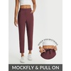 image:imagebaleaf Womens Pants Petite Travel Stretchy Work with Zip Pockets Slacks25wine Red