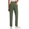 image:imagebaleaf Womens Pants Petite Travel Stretchy Work with Zip Pockets Slacks27army Green