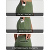 image:imagebaleaf Womens Pants Petite Travel Stretchy Work with Zip Pockets Slacks27army Green