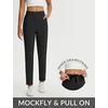 image:imagebaleaf Womens Pants Petite Travel Stretchy Work with Zip Pockets Slacks27black
