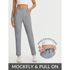 image:imagebaleaf Womens Pants Petite Travel Stretchy Work with Zip Pockets Slacks27frost Grey