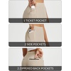 image:imagebaleaf Womens Pants Petite Travel Stretchy Work with Zip Pockets Slacks27khaki