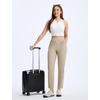 image:imagebaleaf Womens Pants Petite Travel Stretchy Work with Zip Pockets Slacks27khaki