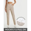 image:imagebaleaf Womens Pants Petite Travel Stretchy Work with Zip Pockets Slacks27khaki
