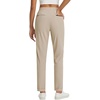 image:imagebaleaf Womens Pants Petite Travel Stretchy Work with Zip Pockets Slacks27khaki