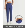 image:imagebaleaf Womens Pants Petite Travel Stretchy Work with Zip Pockets Slacks27navy Blue