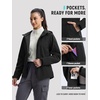 image:imagebaleaf Womens Softshell Jacket Fleece Lined Water Resistant Hooded JacketBlack