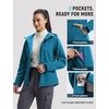 image:imagebaleaf Womens Softshell Jacket Fleece Lined Water Resistant Hooded JacketBlue