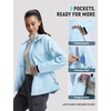 image:imagebaleaf Womens Softshell Jacket Fleece Lined Water Resistant Hooded JacketCool Blue