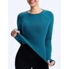 image:imagebaleaf Womens Thermal Long Sleeve Shirts Fleece Lined TopsBlue
