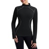 image:imagebaleaf MoistureWicking Long Sleeve Shirts for Women Thermal Snow TopsBlack