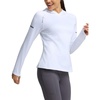 image:imagebaleaf Womens Fleece Hoodie Thermal Shirts 360 Reflective Zipper PocketWhite