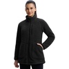 image:imagebaleaf Womens Long Fleece Jacket Full Zip Lightweight WarmthBlack