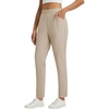 image:imagebaleaf Womens Pants Petite Travel Stretchy Work with Zip Pockets Slacks27khaki