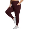 image:imagebaleaf Womens Plus Size Fleece Lined Leggings Waterproof Thermal TightsWine Red