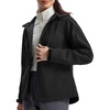 image:imagebaleaf Womens Softshell Jacket Fleece Lined Water Resistant Hooded JacketBlack