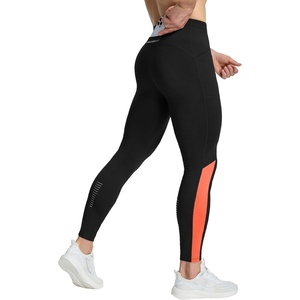 image:imagebaleaf Mens Fleece Lined Running Tights 360 Reflective Thermal LeggingsBlackorange